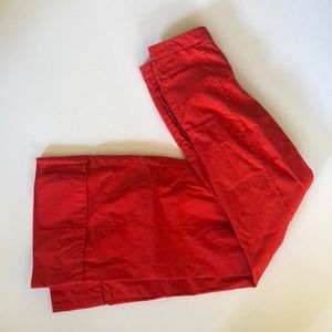 Anthropologie Red Wide Leg Trousers